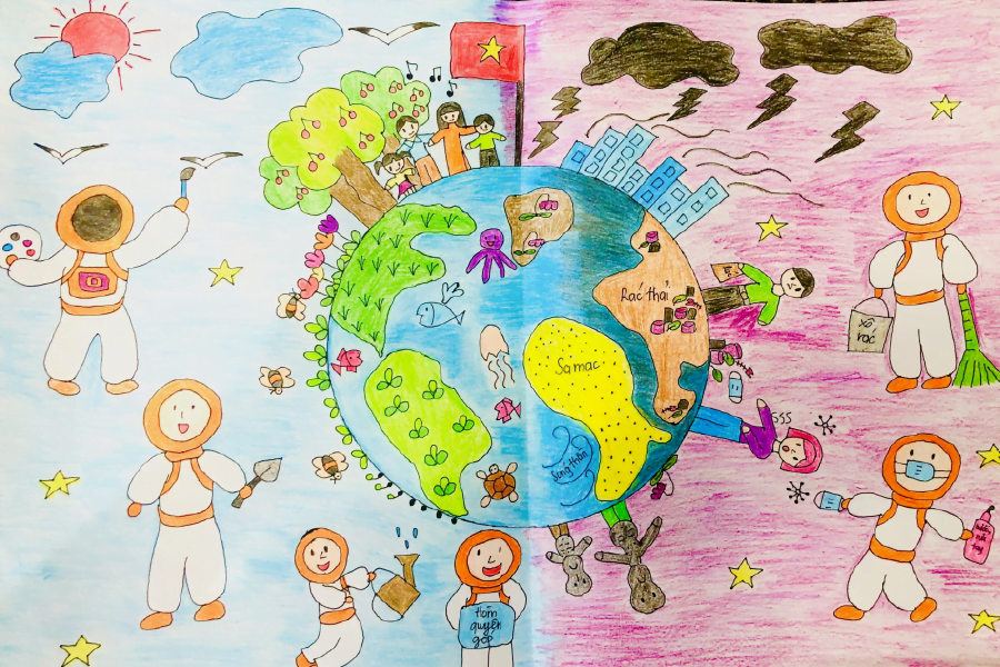 Top 5 Ý Tưởng Vẽ Tranh Bảo Vệ Môi Trường Trái Đất Đơn Giản