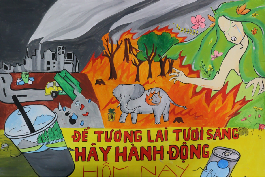 vẽ tranh tuyên truyền bảo vệ môi trường
