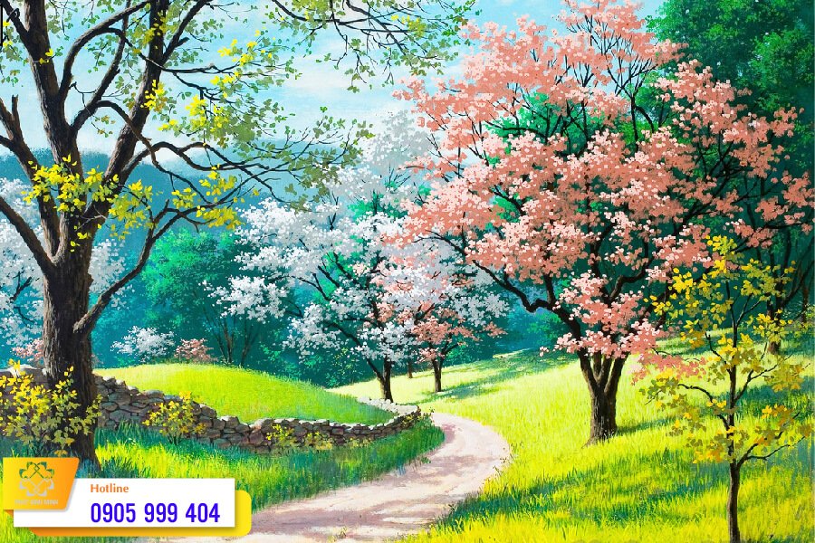 Bức tranh vẽ phong cảnh đẹp thiên nhiên sơn dầu TSD 222
