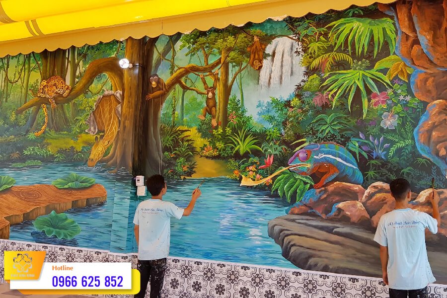 Vẽ tranh tường 3d phong cảnh sơn thủy  Học vẽ tranh tường 3d dạy vẽ phong  cảnh online cơ bản tại Hà Nội HCM