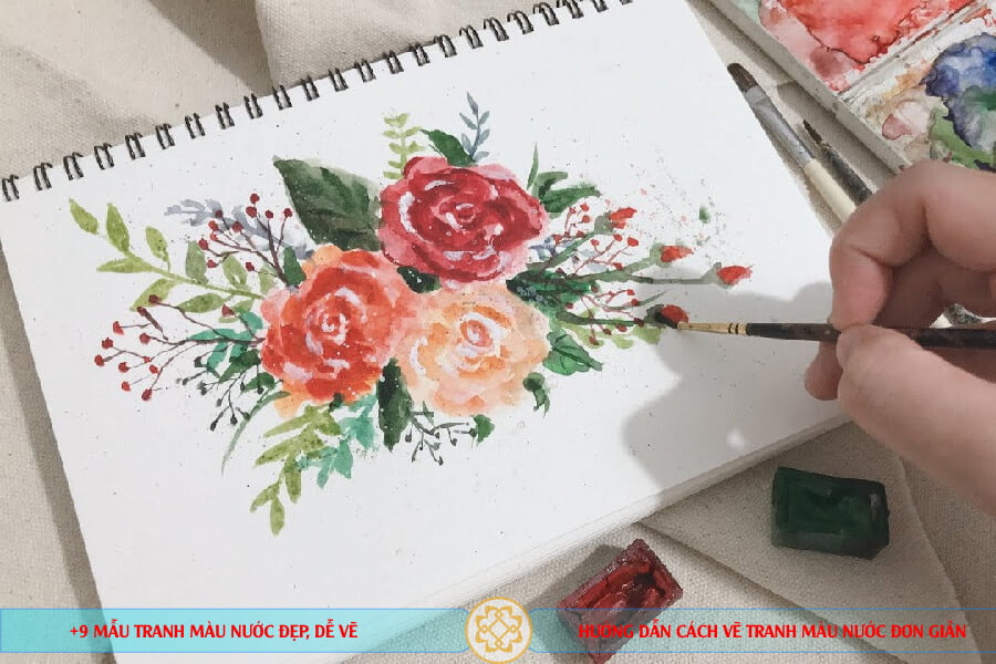 ART02  Vẽ hoa hồng đơn giản bằng màu nước  How to paint watercolor roses  basically  YouTube