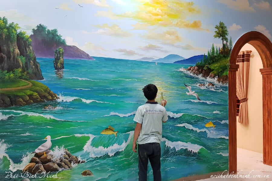 Cuộc sống Vẽ tranh phong cảnh bằng sáp dầu  Bầu trời trên biển  Bilibili