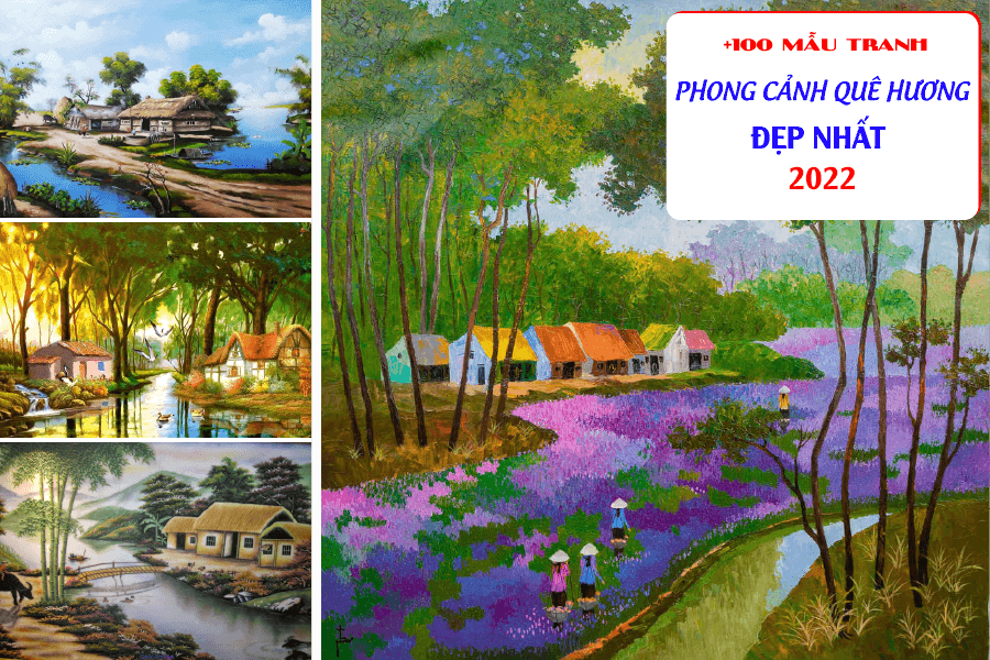 Vẽ tranh phong cảnh làng quê đơn giản 5 mẫu tranh phong cảnh làng quê việt  nam đẹp nhất