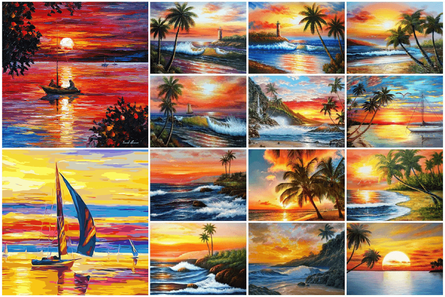Cách vẽ tranh đề tài phong cảnh biển  how to draw sunrise scenery in the  beach  YouTube