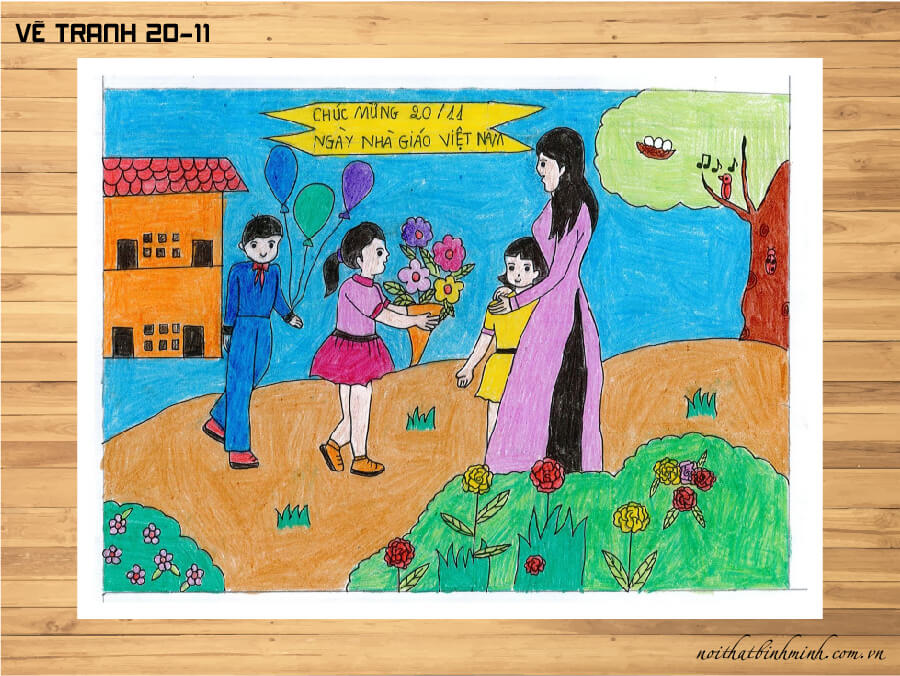 Vẽ tranh 2011 ngày nhà giáo Việt Nam đẹp nhất ý nghĩa
