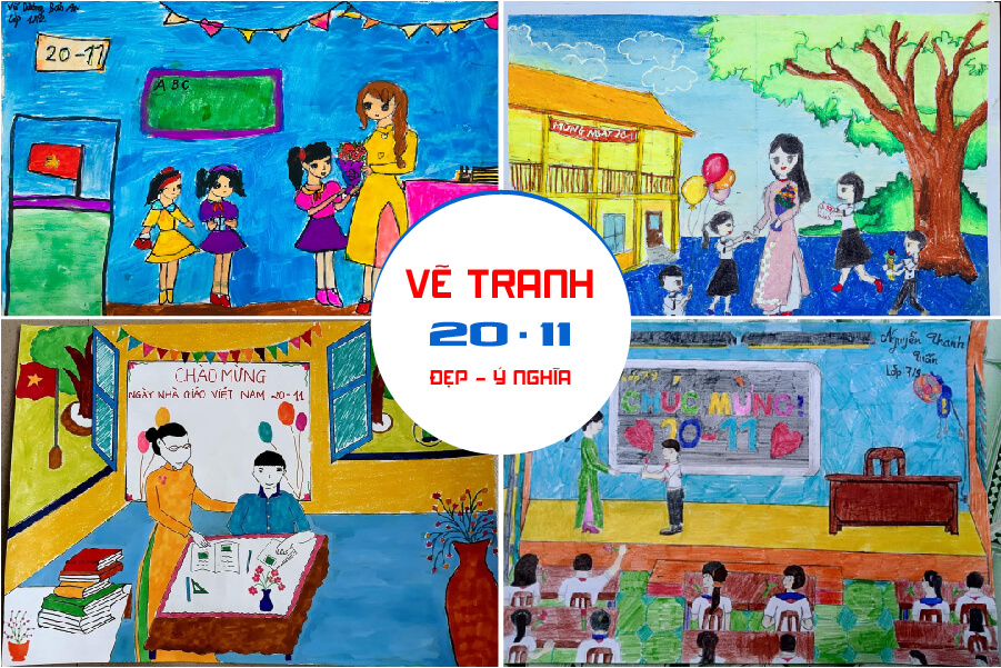 Tranh vẽ đề tài 2011 tranh ngày nhà giáo Việt Nam đẹp và ý nghĩa nhất   Trung Cấp Nghề Thương Mại Du Lịch Thanh Hoá