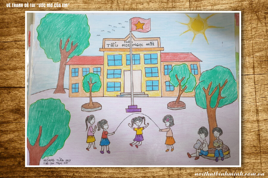 Cách vẽ tranh đề tài ước mơ của em đẹp và vô cùng đơn giản  Trường THPT  Diễn Châu 2  Nghệ An