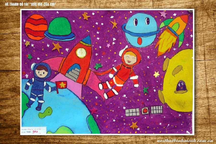 Vẽ tranh Đề tài Ước mơ của em Phi hành gia  Vẽ Phi hành gia vũ trụ  Draw  Cosmonaut  YouTube