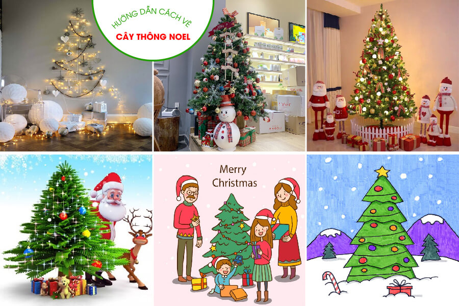 Vẽ Ông Già Noel và Cây Thông Trang Trí Cho Dịp Giáng Sinh Merry Christmas  Thật Đơn Giản và Đẹp  YouTube