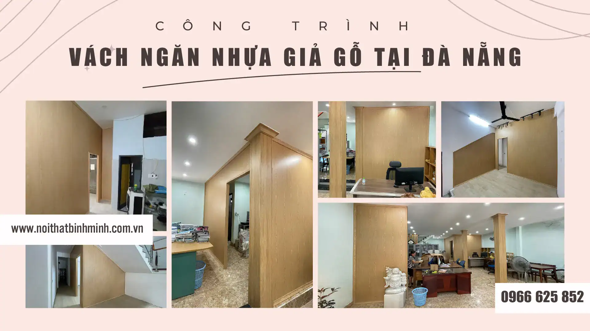 công trình vách ngăn nhựa giả gỗ 2 mặt tại đà nẵng 1