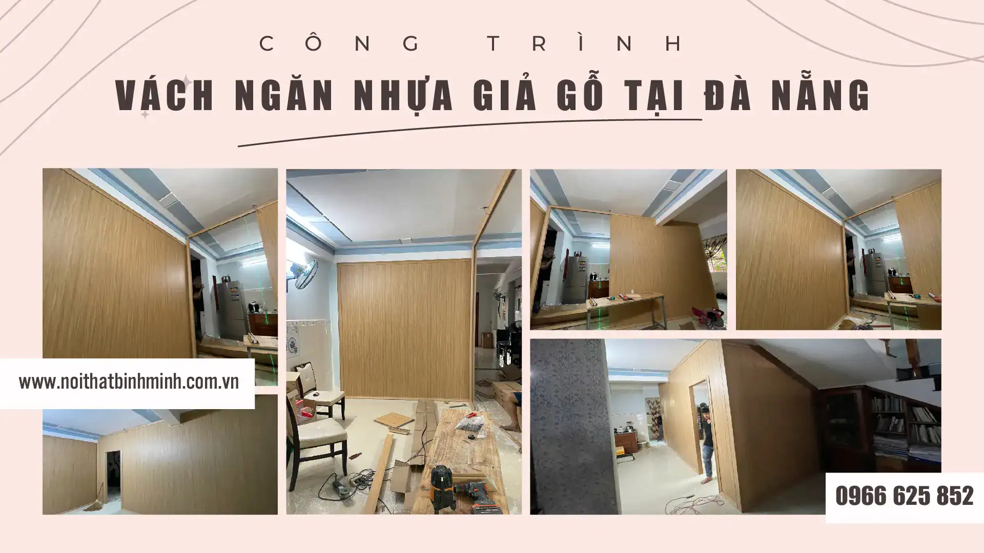 công trình vách ngăn nhựa giả gỗ 2 mặt tại đà nẵng 2