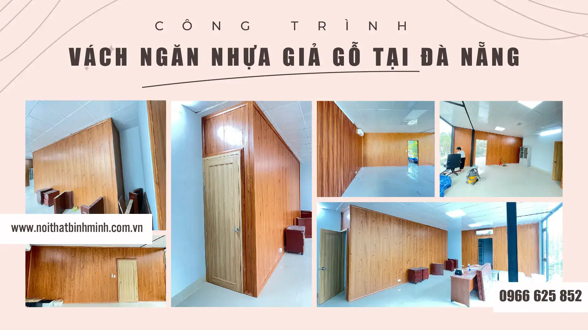 công trình vách ngăn nhựa giả gỗ 2 mặt tại đà nẵng 3