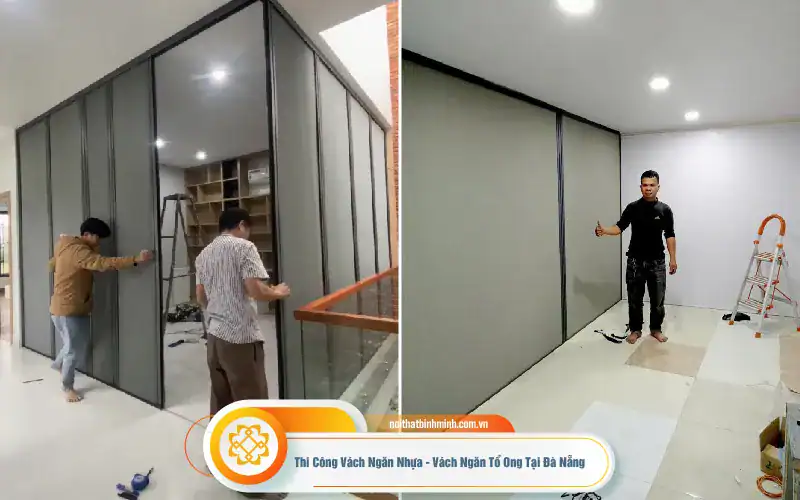 hướng dẫn thi công vách ngăn tổ ong