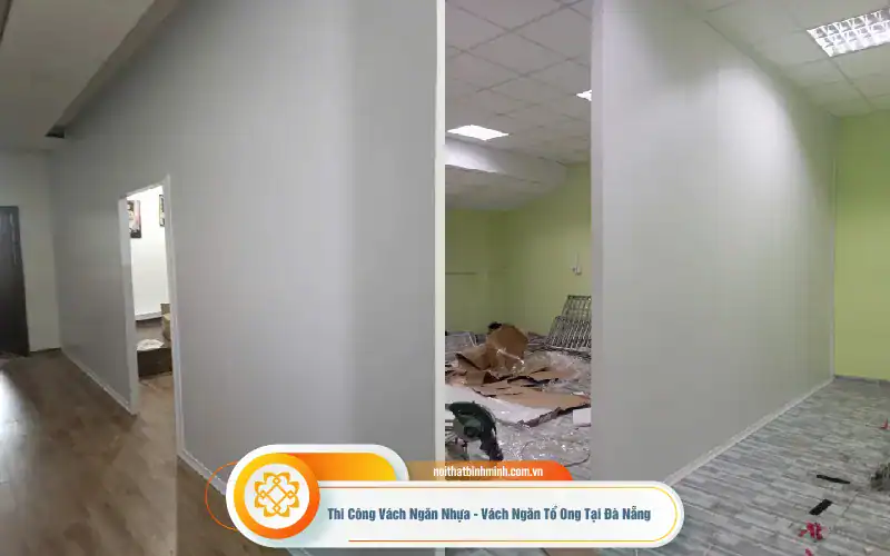 mẫu vách ngăn nhựa giả gỗ màu trắng