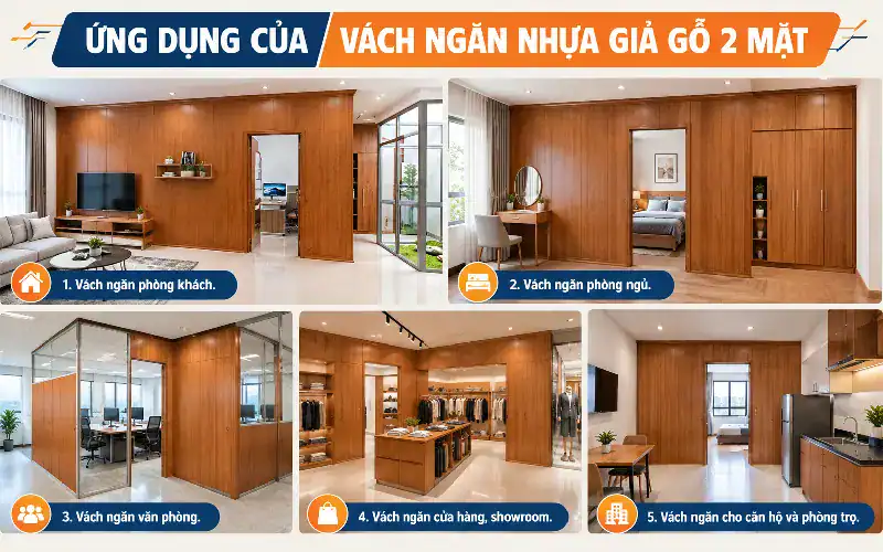 ứng dụng vách ngăn nhựa giả gỗ tại đà nẵng