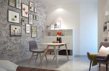 Mẫu giấy dán tường khơi nguồn sáng tạo cho phòng làm việc