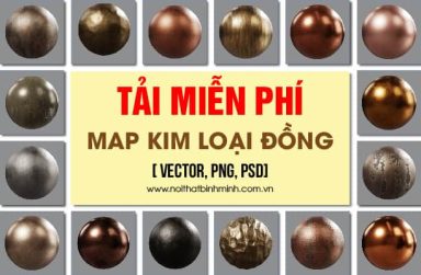 Thư viện map & texture kim loại đồng Sketchup, tải miễn phí