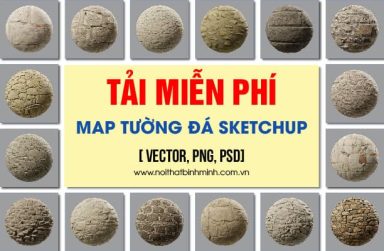 Thư viện map tường đá Sketchup, tải miễn phí