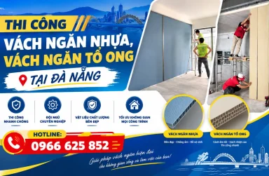 Thi công vách ngăn nhựa, vách ngăn tổ ong tại Đà Nẵng
