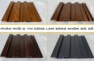 Mẫu lam sóng nhôm giả gỗ đẹp, thi công trần nhôm giả gỗ Đà Nẵng